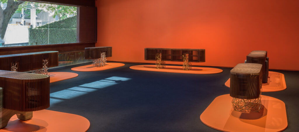 Ambientação evento ripas, por estúdio Campana