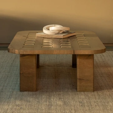 Mesa de centro Quadrícula com mármore Wild Sea