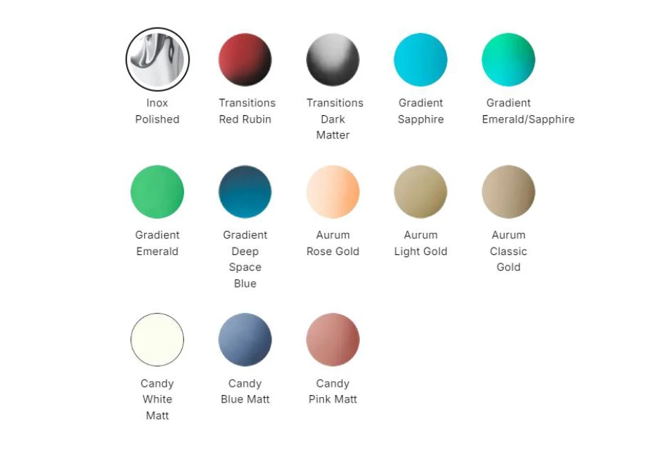 Imagem com codas as cores do Espelho Tafla O disponíveis