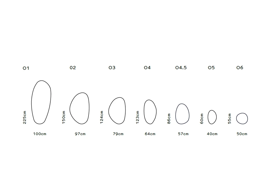 Espelho Tafla O em aço inox, disponível em vários tamanhos - medidas