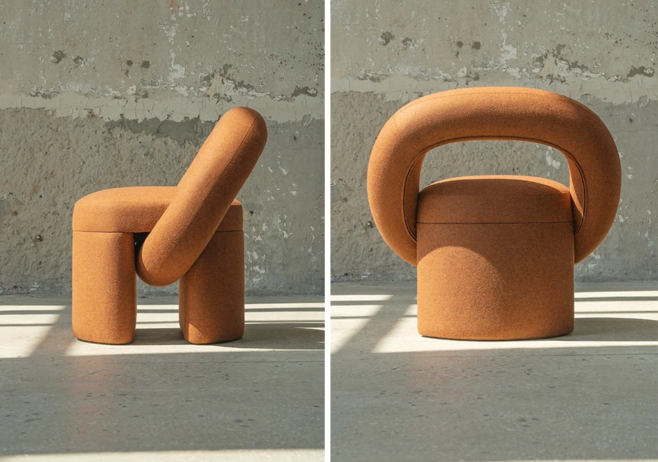 ângulos da poltrona Play, criada pelo ucraniano Dmytro Kozinenko, para a marca Woo Furniture