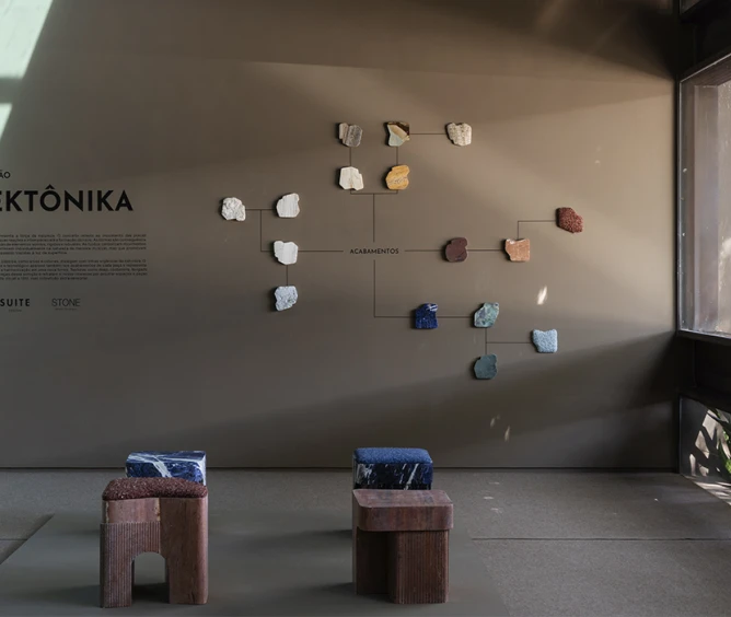 Lançamento da coleção Tektônika da Suite Arquitetos, na Firma Casa, diversidade de mármores.