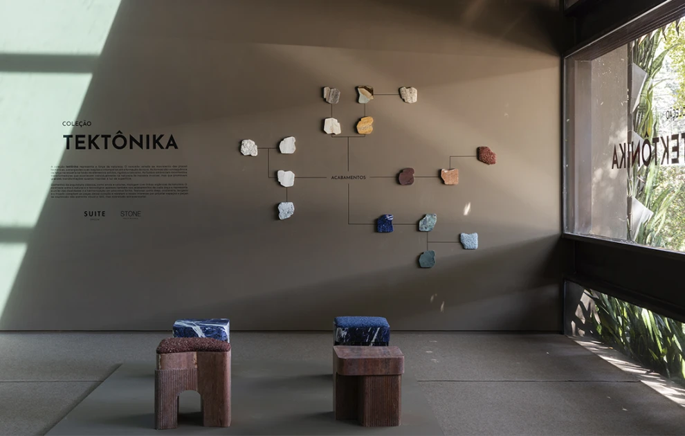 Lançamento da coleção Tektônika da Suite Arquitetos, na Firma Casa, diversidade de mármores.