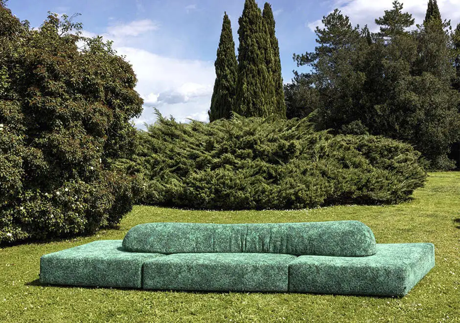 Sofá On the Rocks para área externa, tecido verde da coleção Every Stone