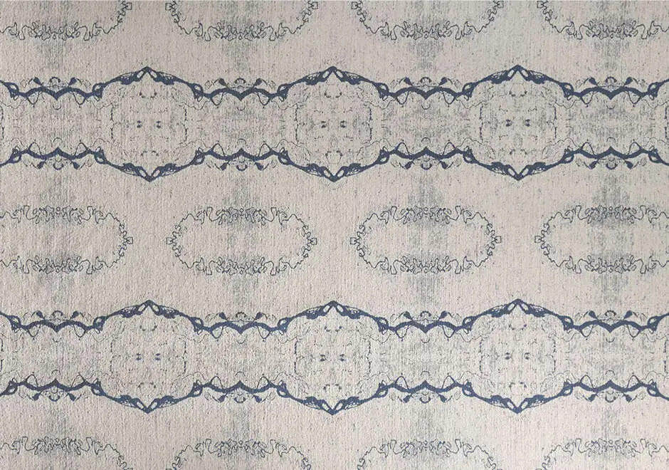 O tecido Amazônia da Fio, da Coleção Biomas, nas cores azul e cru.