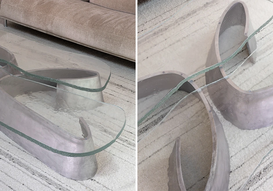 Detalhes da mesa de centro Wedge