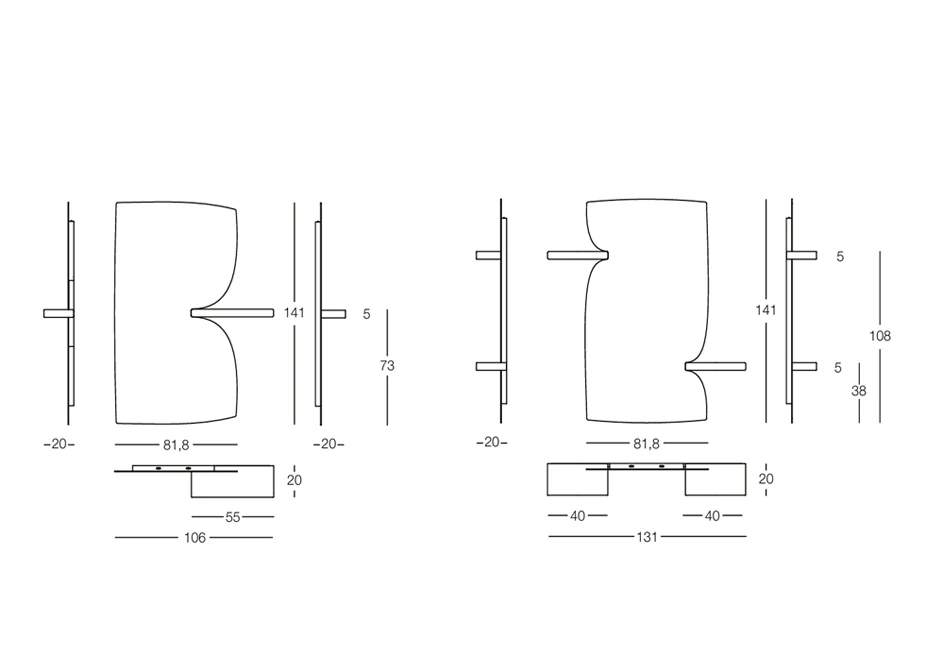 Desenho técnico dos espelhos Morphed