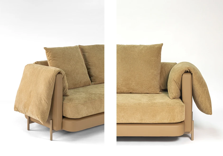 detalhes das laterais do sofá catarina